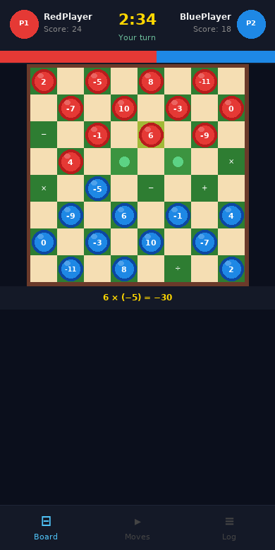 Damath game board